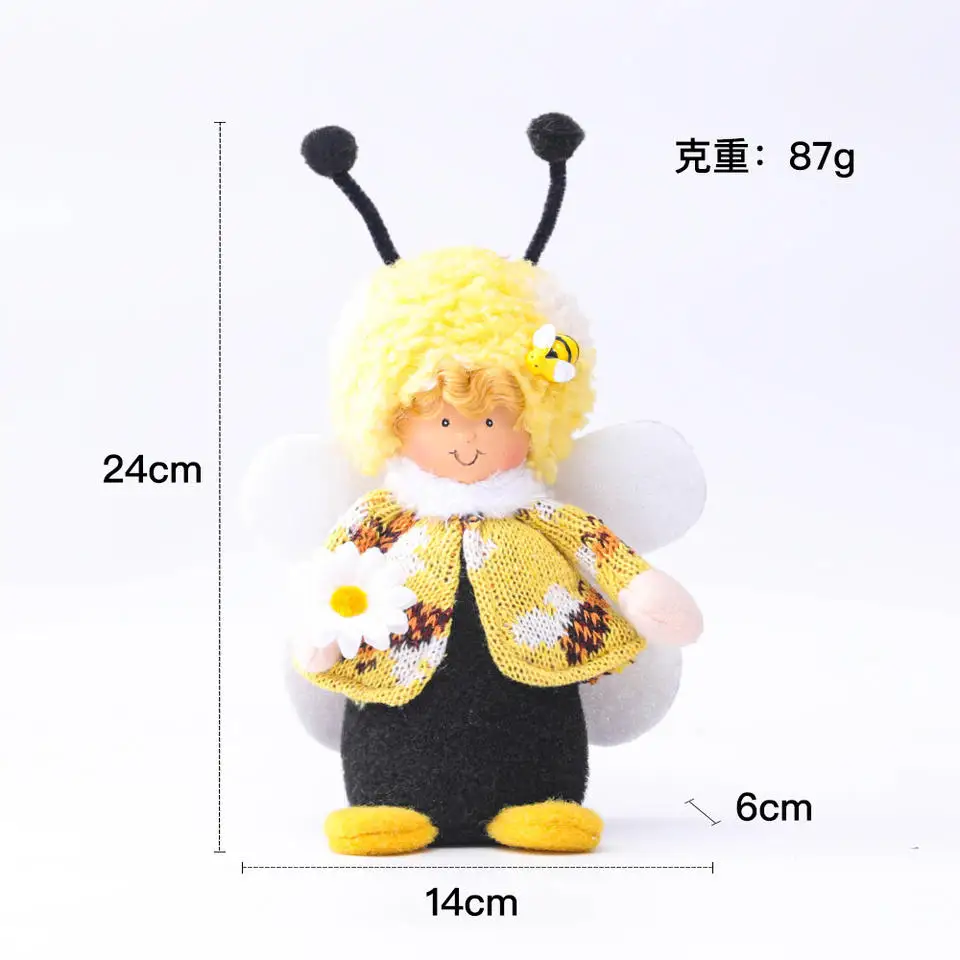 Knitted wool Bee Festival decoration pieces Creative bee shaped holiday decoration doll