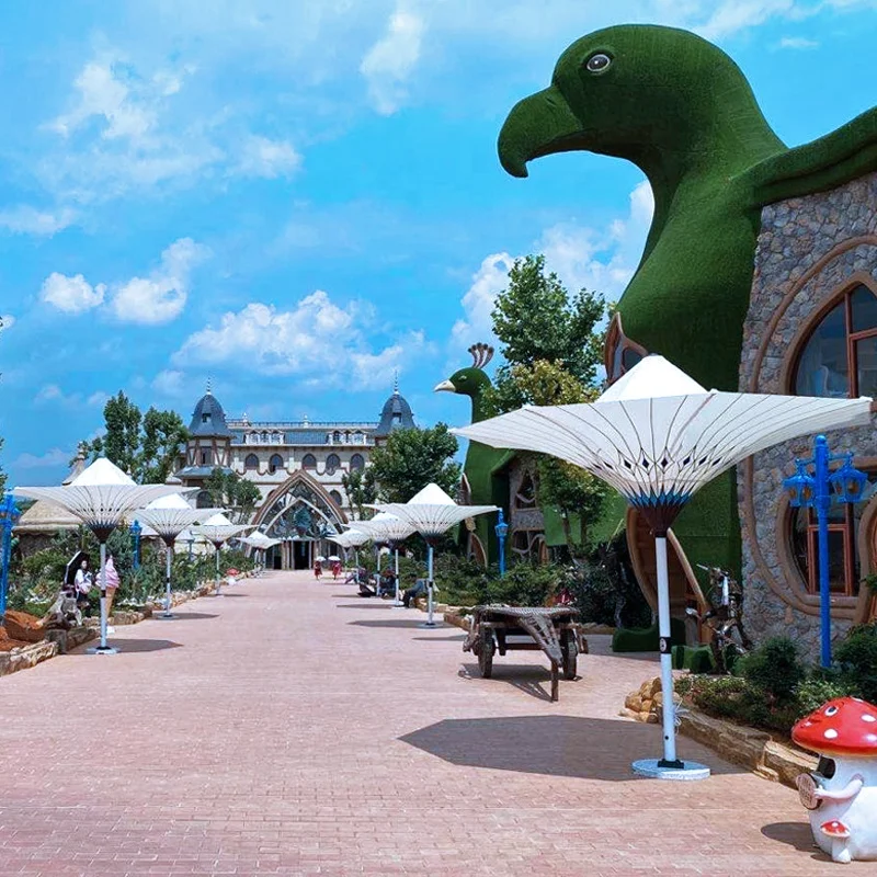 Outdoor Beach Garden  Patio Sun Umbrella With Logo And Led Strip Light Parasols Umbrellas