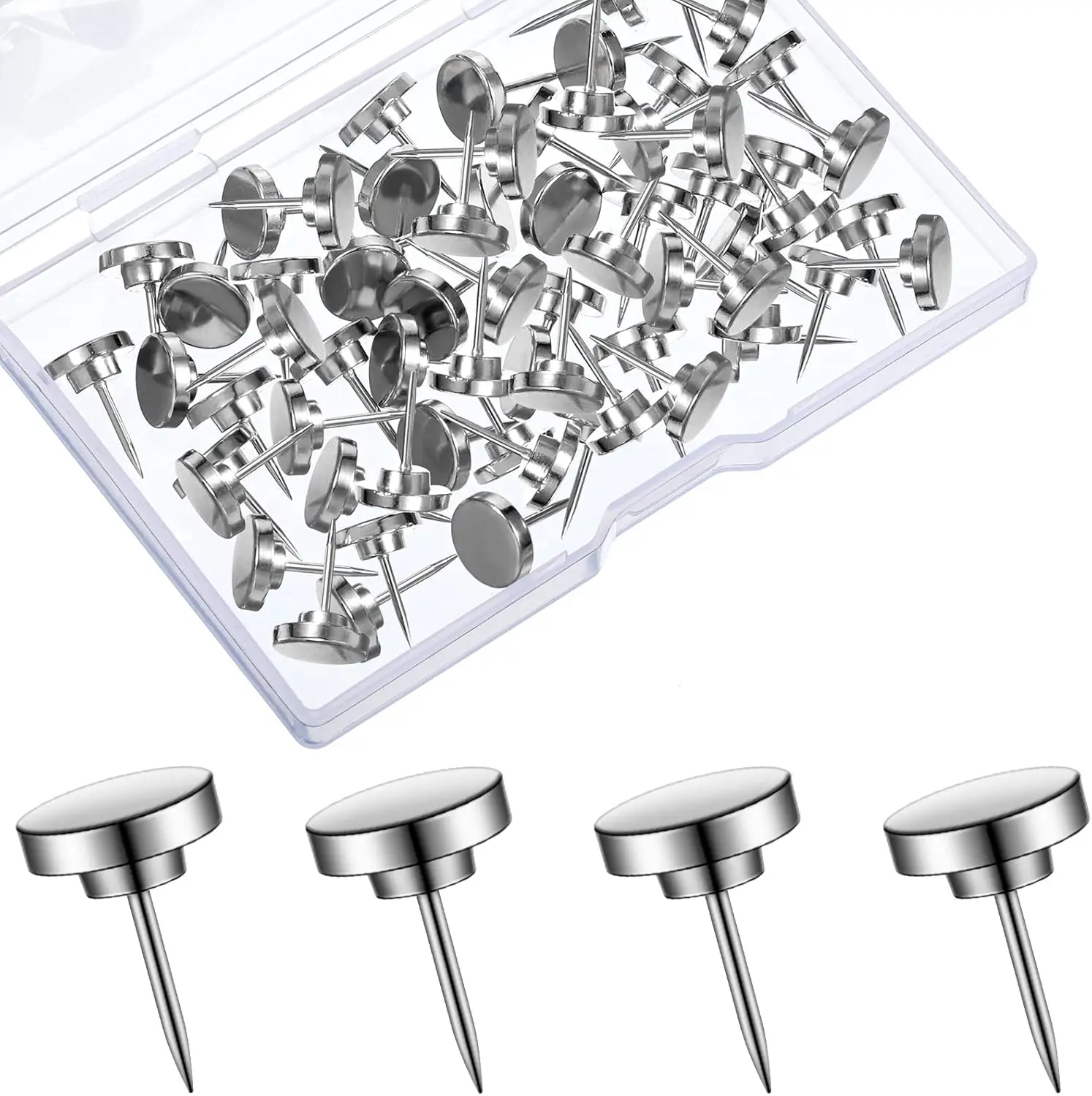 30 Pieces Metal Push Pins, Metal Thumb Tacks for Picture Photo Hanging