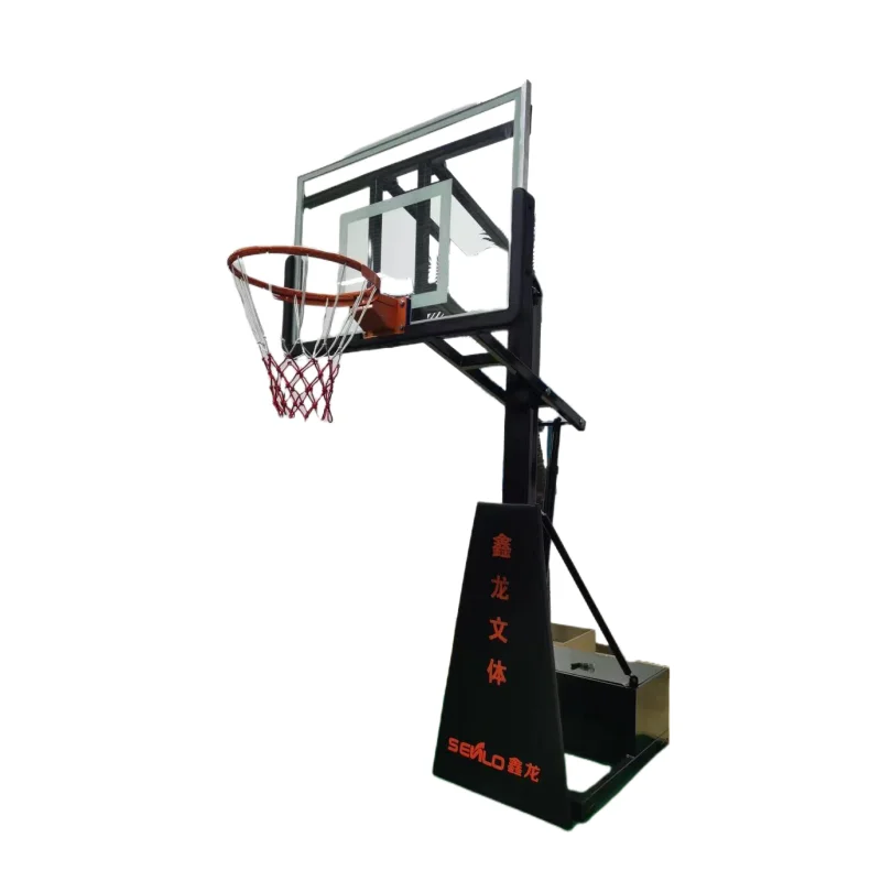 Low Price Flat Base Box Imitating Hydraulic Portable Basketball Hoop Stand outdoor basketball system