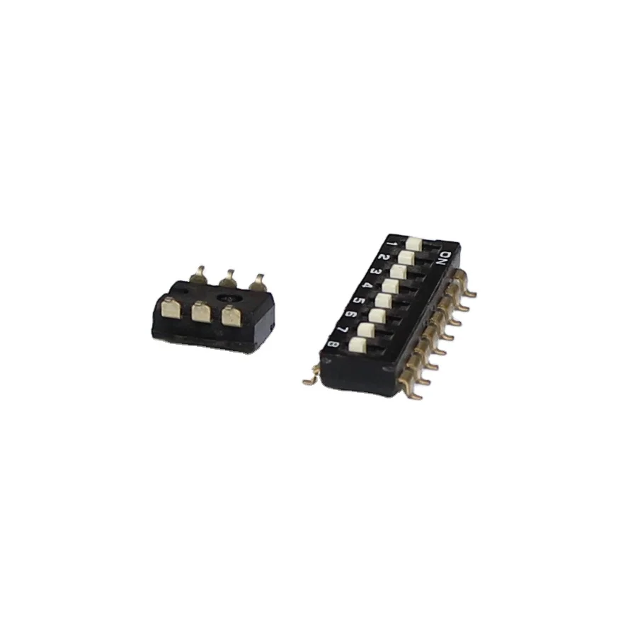 Black Dip Switches 1 To 12 Positions Control Remote Dip Switch  Rotating SMD 2.54mm Pitch for Circuit Breadboards PCB