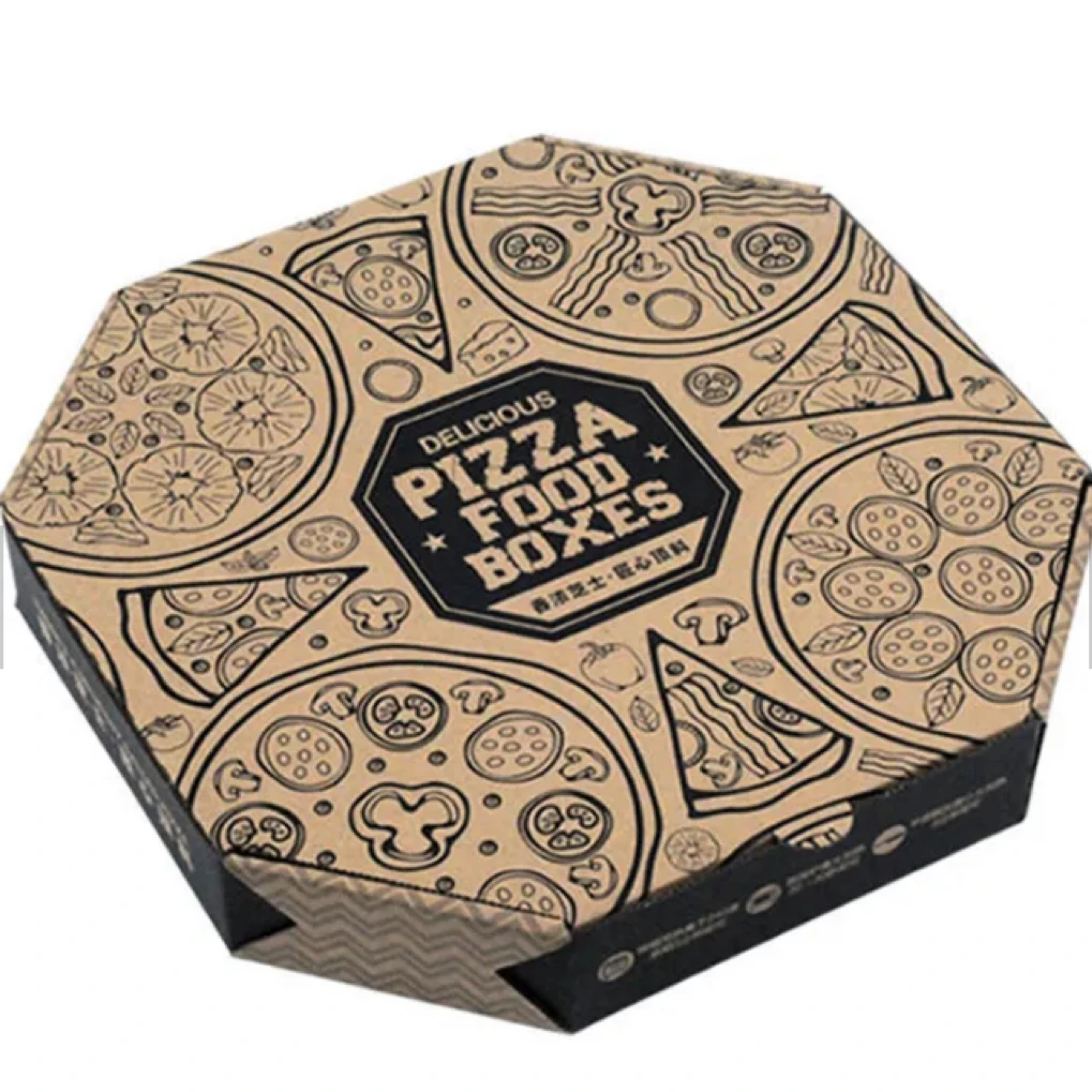 Высококачественная коробка для пиццы из крафт-бумаги, 254x254 мм