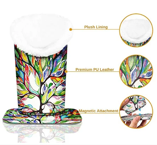 OEM Factory Supplier Sunglasses Eyeglasses Glasses Holder with Magnetic Base Premium Vegan Leather Stand storage Case