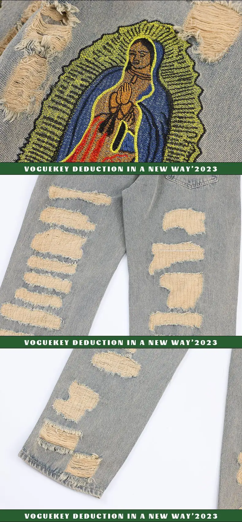 High quality wholesale Customized Embroidery Loose Fit Skinny Jeans Black Denim Pants Plus Size straight baggy  men wide leg