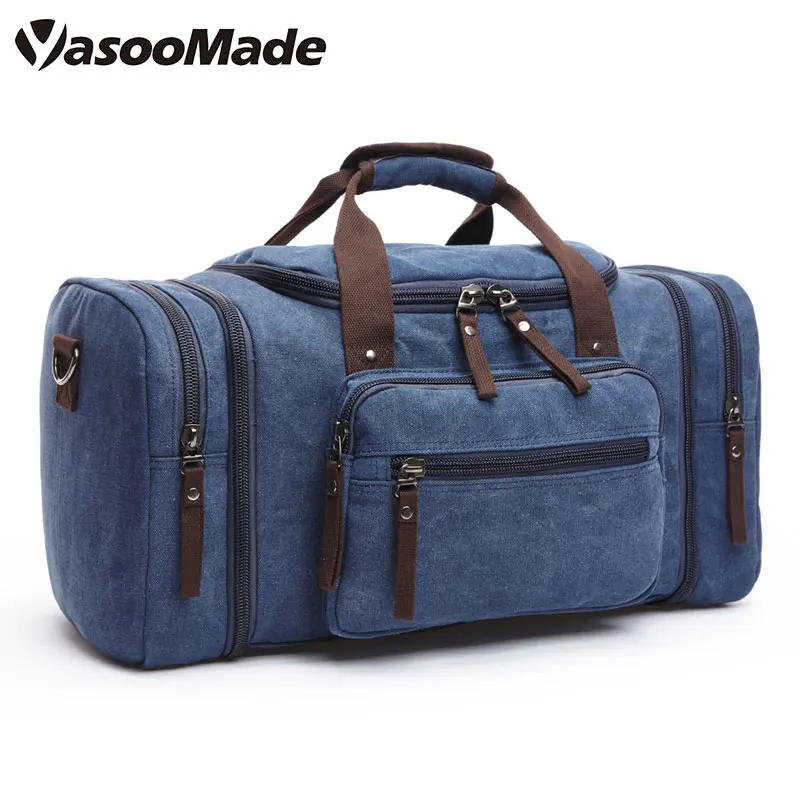Men Weekender Overnight Bag Travel Backpack Canvas Rucksack Vintage Duffel Bag Reversible Canvas Tote Bag