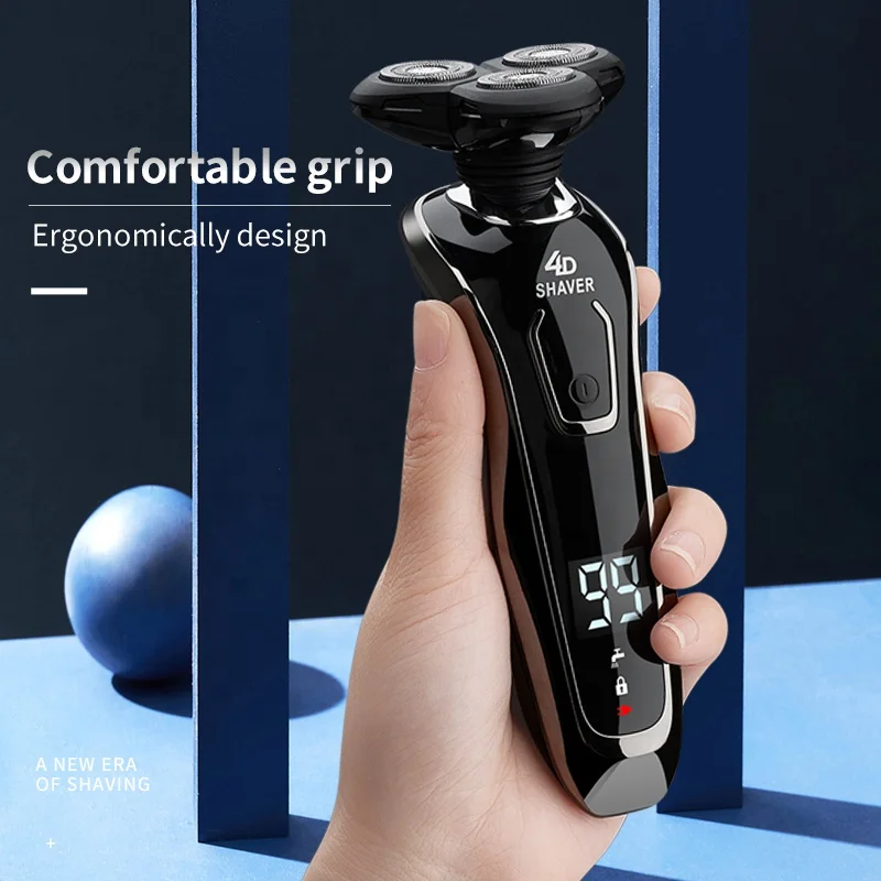 YINUO USB Charging Rechargeable Electric Shaver Waterproof Cordless Triple Blade Shavers for Men