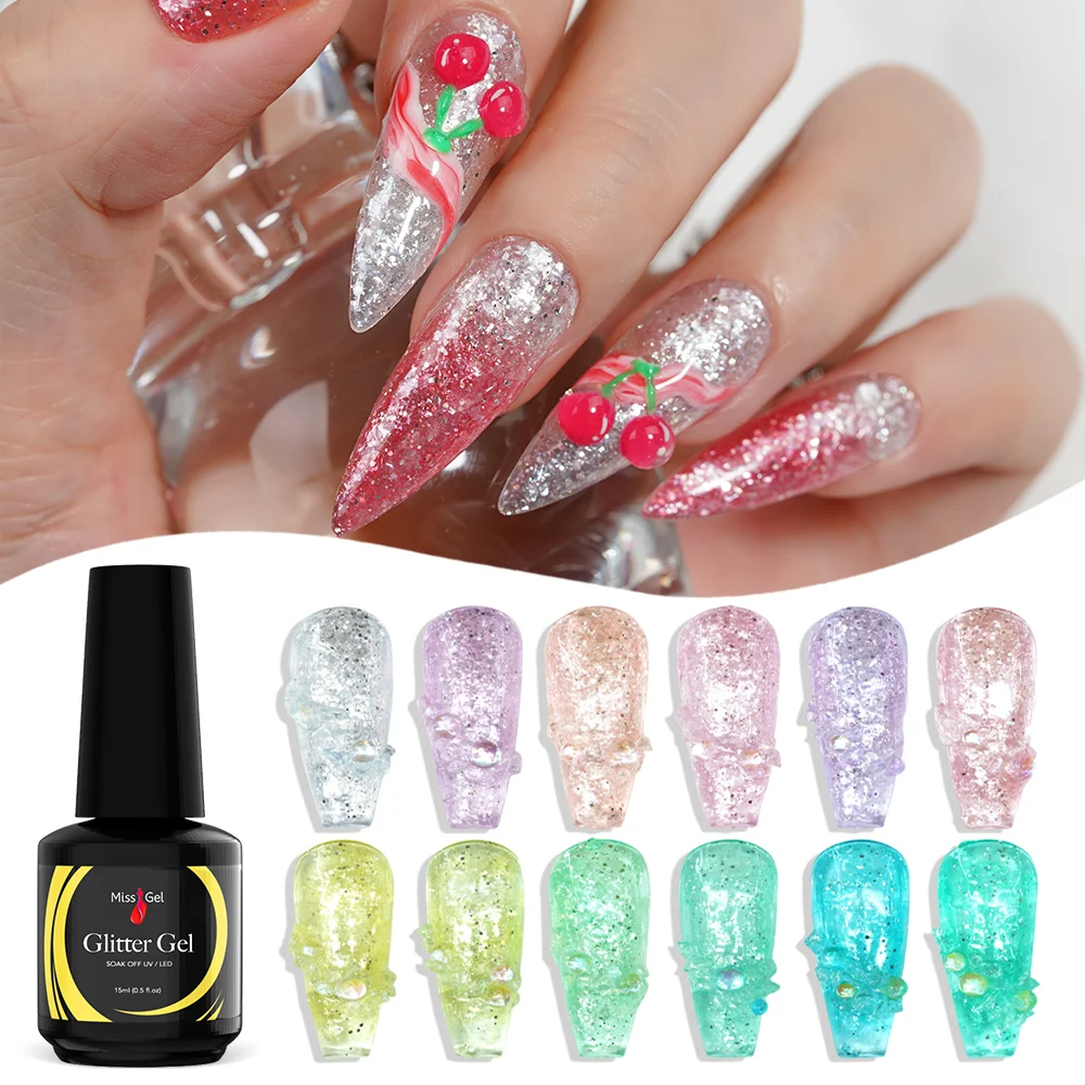 Glitter Color Gel High Quality Organizador Vernis Permanent Professionnel Ongle Nail UV Gel
