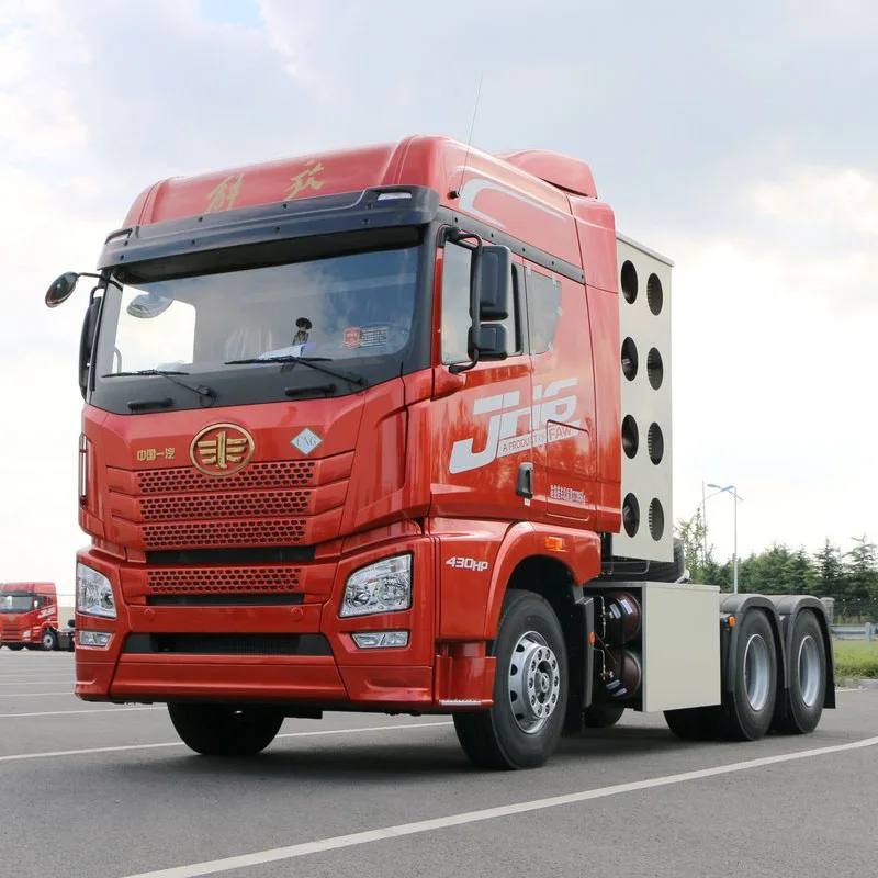 Factory Direct Sales Cab With Air Conditioning Used Faw 6*4 J6P LNG CNG Tractor Truck 10 Wheel Diesel Engine With Low Price