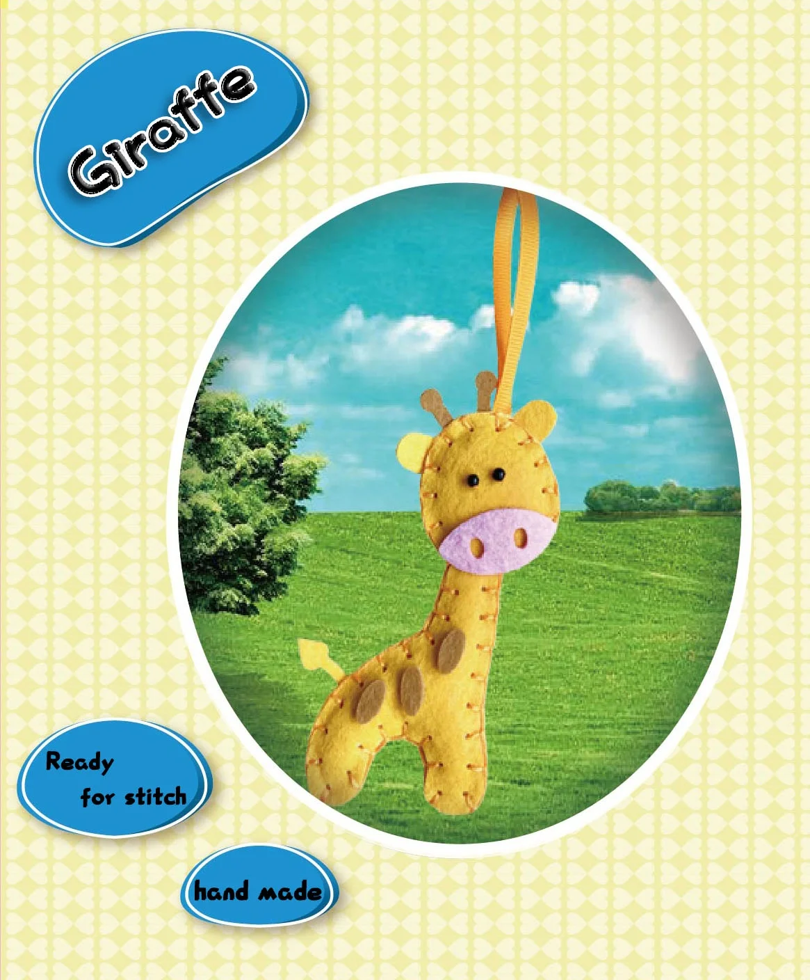 NONE-TOXIC ECO FRIENDLY FELT DIY KIT ANIMAL GIRAFFE READY FOR STITCH LEARN TO SEW ART AND CRAFT FOR KIDS