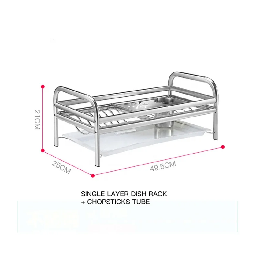 Kitchen storage rack utensils drying, washing and draining bowl rack double-layer tableware rack