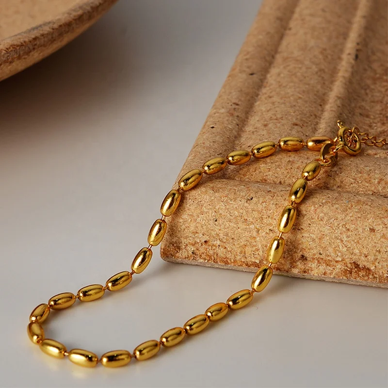 ICEBELA Jewelry Pushi New Product 925 Sterling Silver Oval Beads Chain Bracelet For Girls