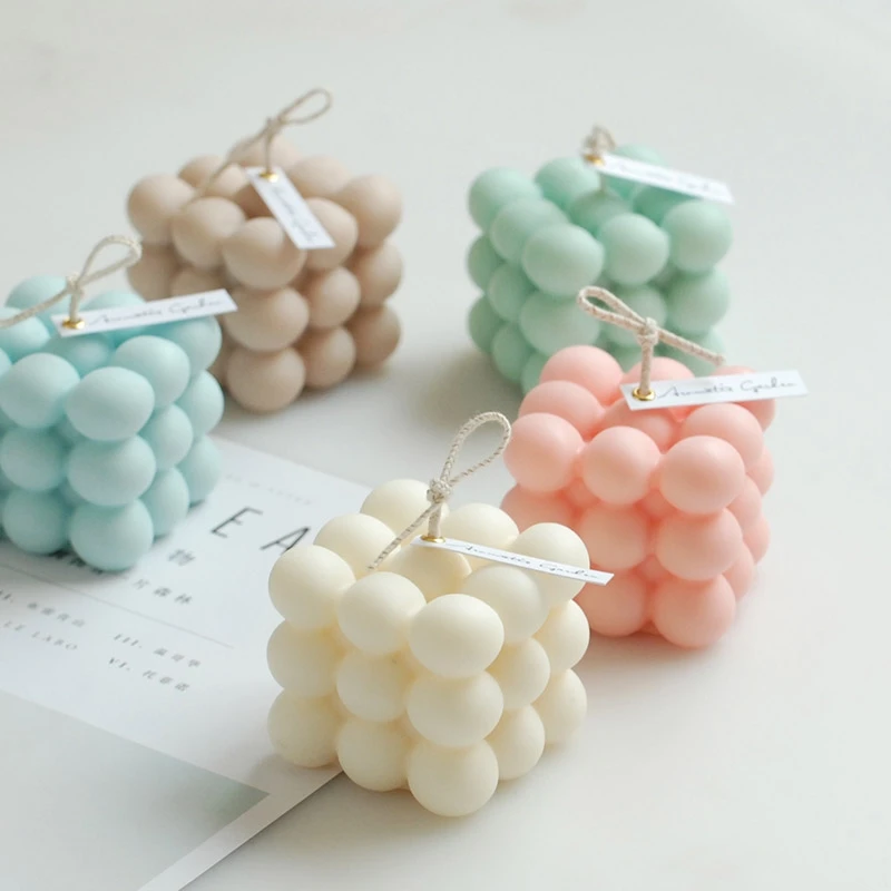 Gift Cube Ball Custom Shape Soy Wax Scented Candle High Quality Wholesale Private Label Handmade Creative Luxury Customized Logo
