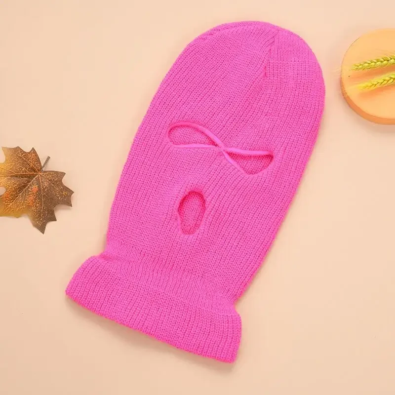 Wholesale Custom logo beanie hats Knit Full Face Cover ski mask 3 hole balaclava ski mask