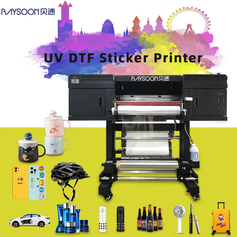 Baysoon manufacturer wholesale price a3 2 3 heads impresora uv dtf printer 2 in 1 hybrid with xp600 full set ab film automatic