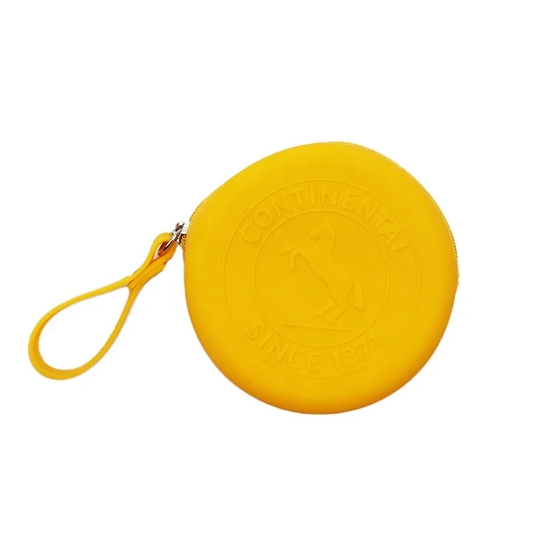 Silicone Rubber Round Coin Purse Small Zipper Coin Purse Pocket Size Coin Purse