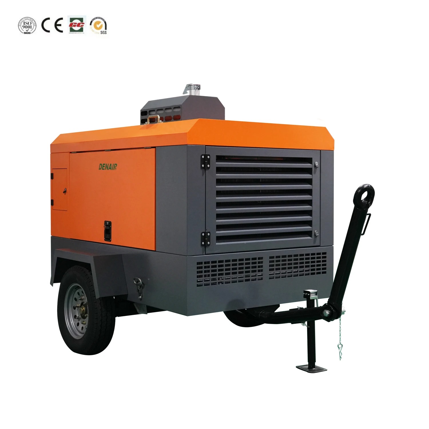 185/250/300cfm 7/8/12bar Diesel Engine Portable Screw Air Compressor for Granite/Marble Mining