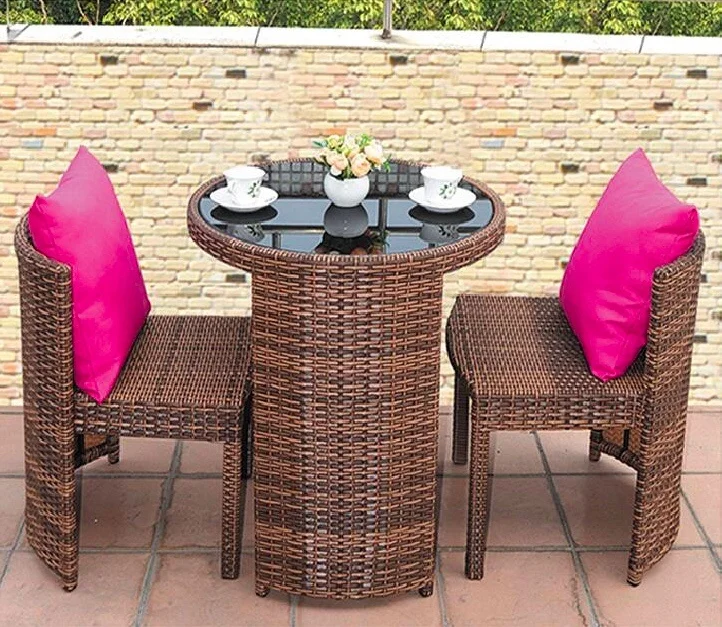 Factory price Outdoor circular round patio furniture set garden dining set rattan garden set