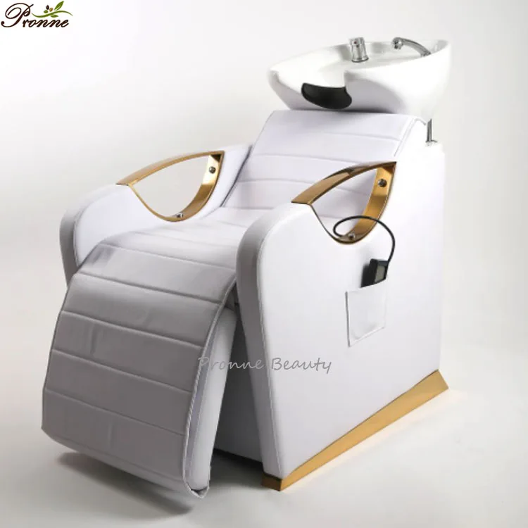 Auto adjust shampoo backwash double seats hair salon shampoo station chair