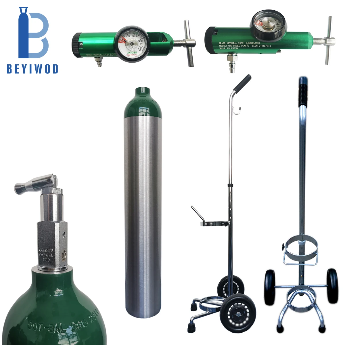 small size medical use aluminum oxygen cylinder refillable gas cylinder oxygen aluminum bottle for hospital