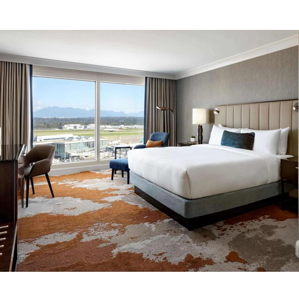 Modern Luxury4 or 5 Star Hotel Guest Room Standard Bedroom Furniture Set Bed Sofa TV Cabinet Dresser Mirror Wooden Furniture