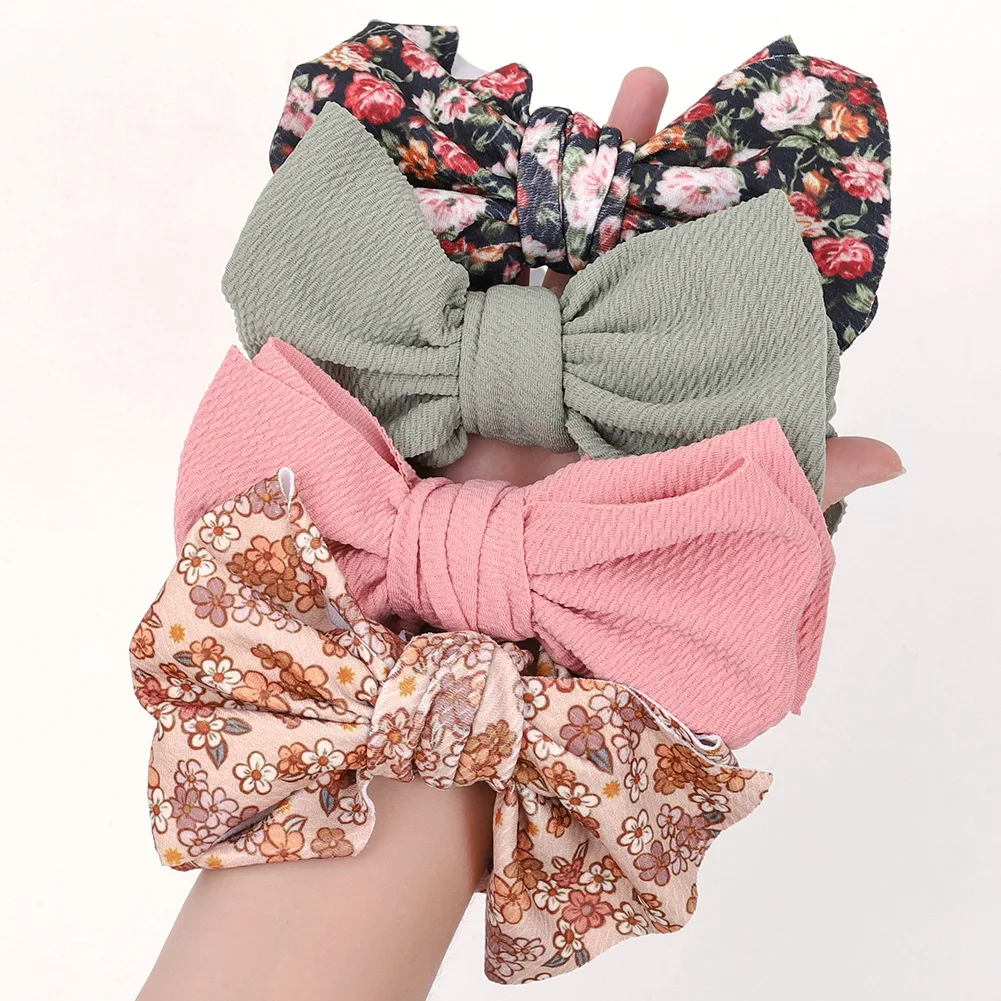 Wholesale Cute Baby Girls Headband Toddler Big Bow Knotted Hairband Lips Printed Turban Knot Headwraps Kids Wide Headbands