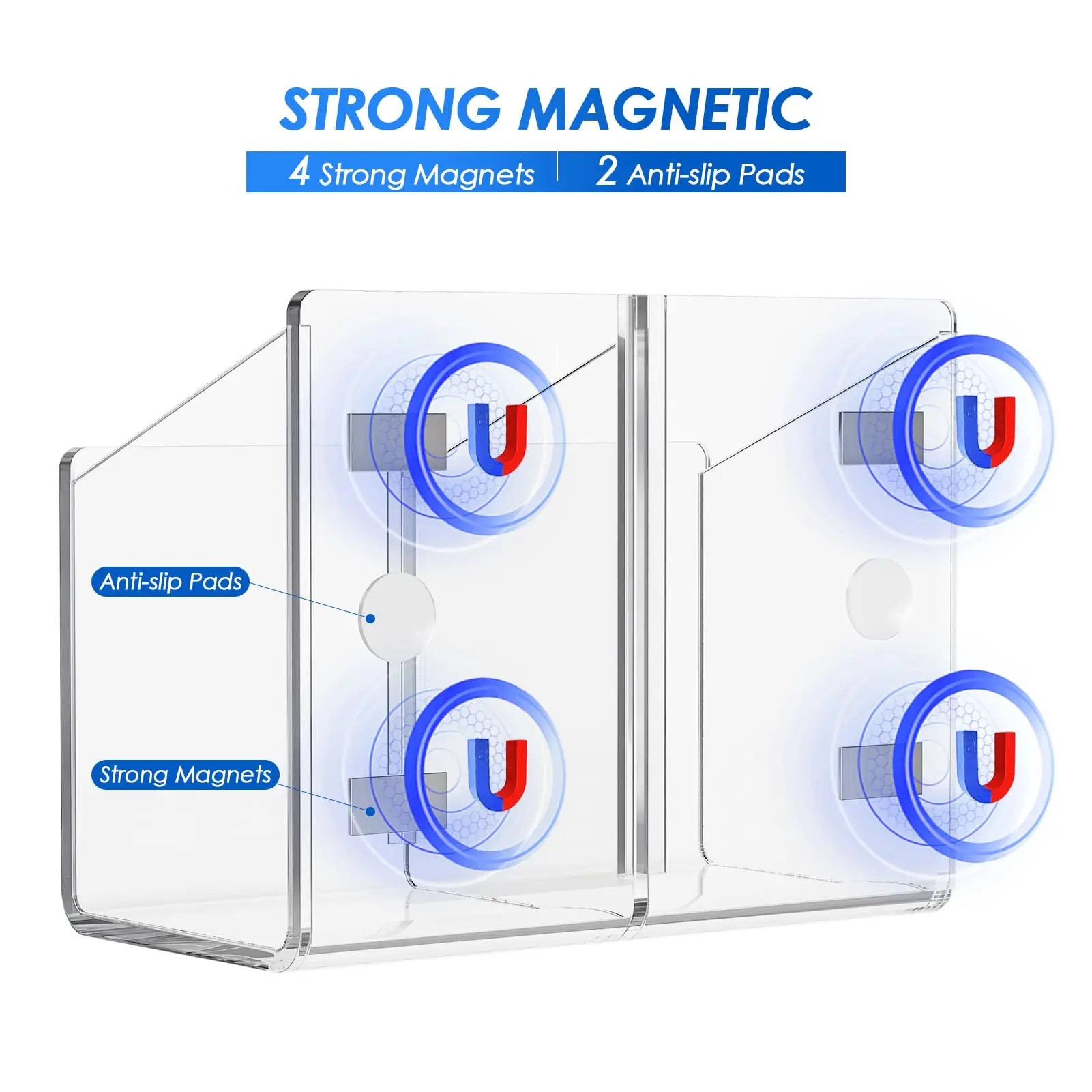 Magnetic Clear Dry Erase Marker Holder Refrigerator Whiteboard Wall Storage Cabinet Organizer Acrylic Magnetic Pen Holder