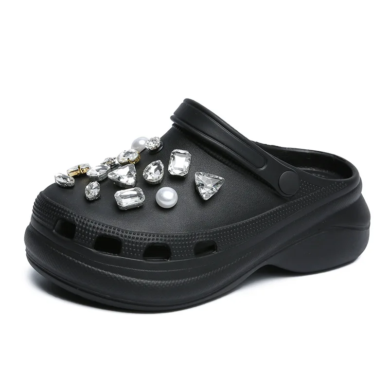 Wholesale Platform Garden Shoes Eva Summer 2021 New Trend Charm Outdoor Rhinestone Clog