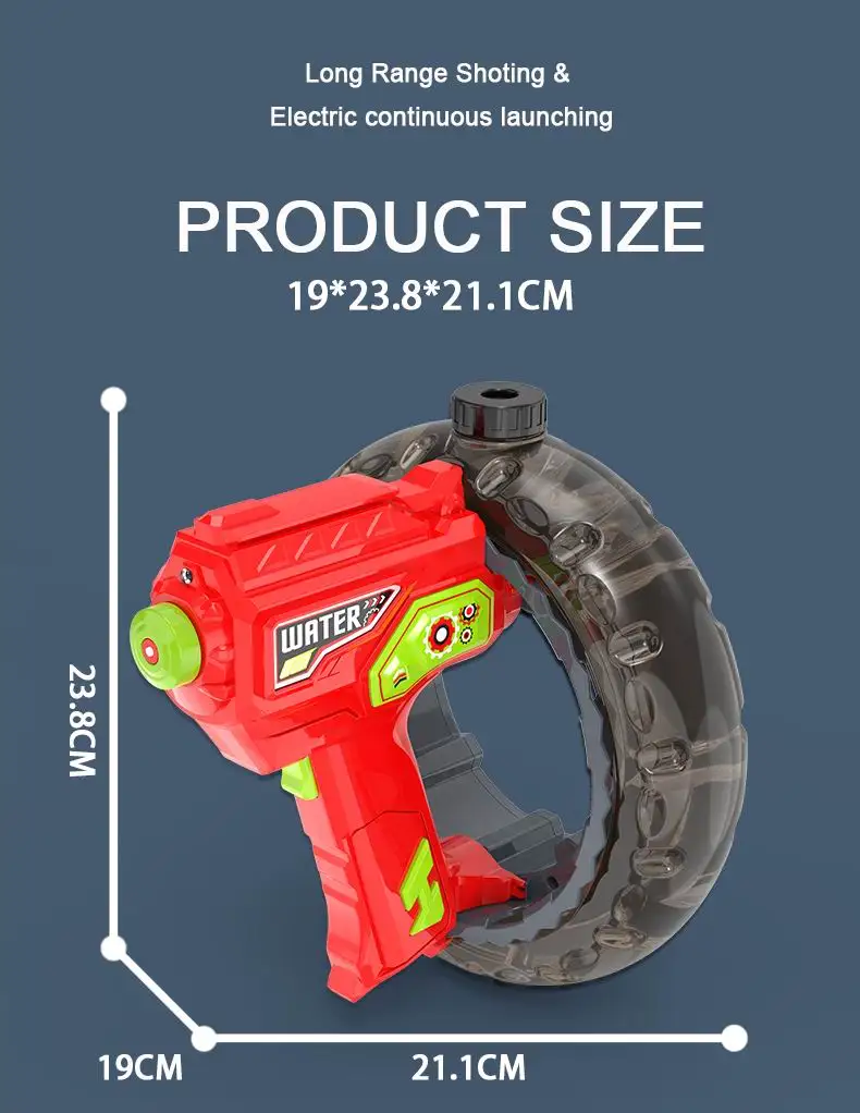 Summer Outdoor Automatic Electric Water Sprinkler Gun Toy with light  Water Injector Gun Plastic Water Gun Toys