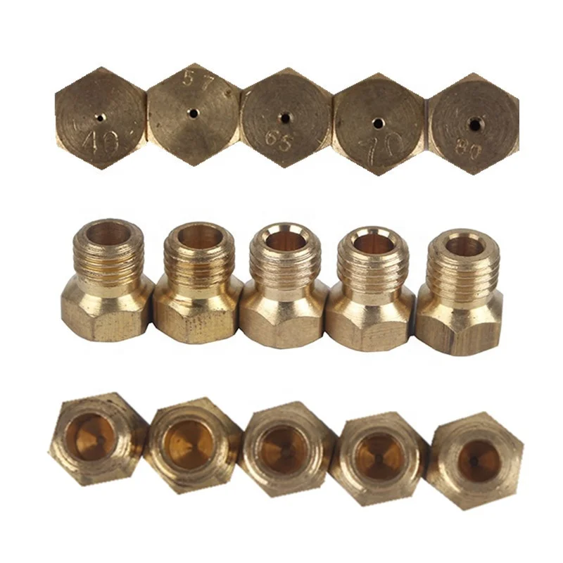 Запчасти для водонагревателя природной газовой трубы сжиженного нефти, латунные струйные сопла/газовая горелка, латунная насадка