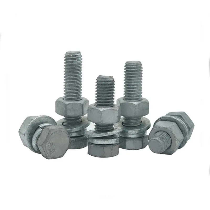 Hot-dip galvanized bolts for photovoltaic power hot-dip galvanized hexagon screws M8-M30 have complete specifications