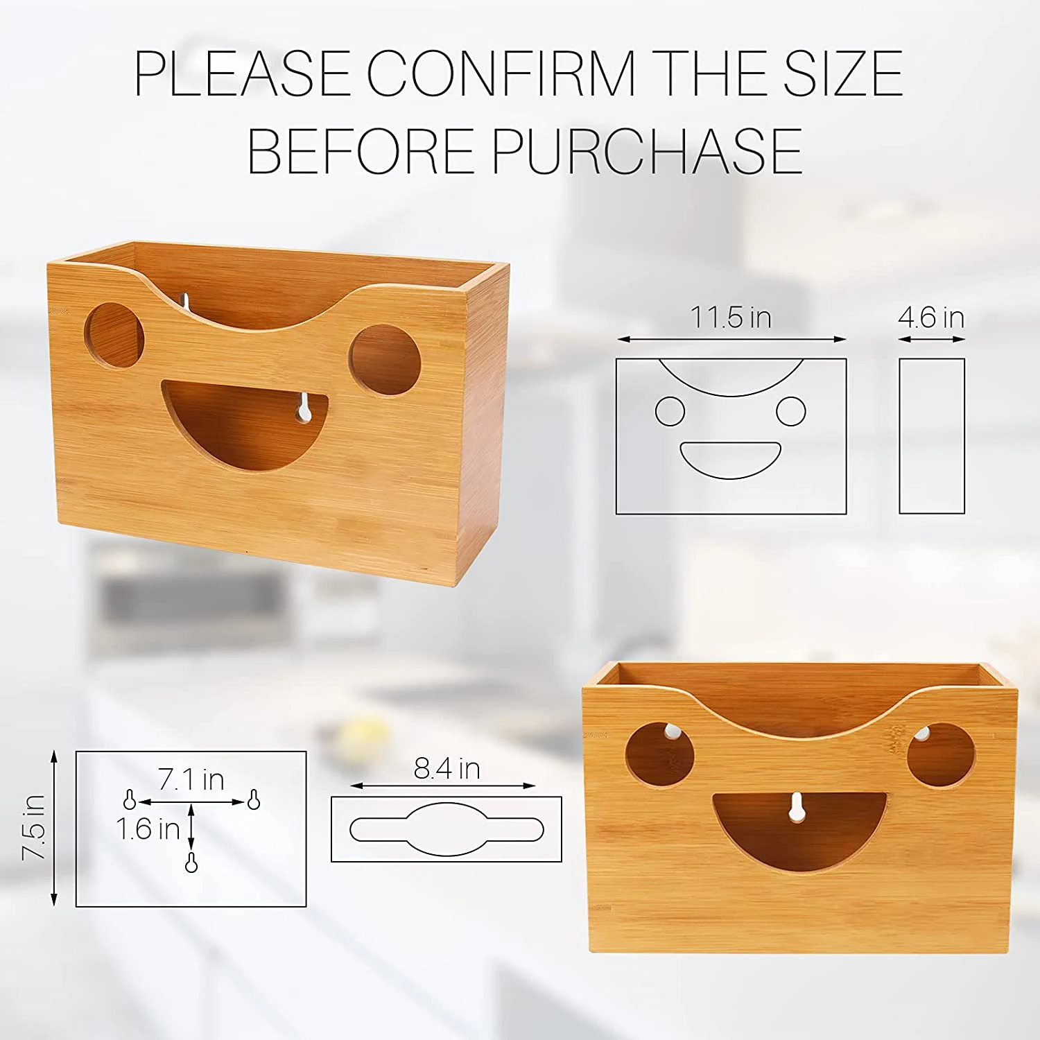 Paper Towel Dispenser Countertop Wall Mount Manual Bamboo Paper Hand Towel Holder Compatible with Trifold C Fold Z Fold