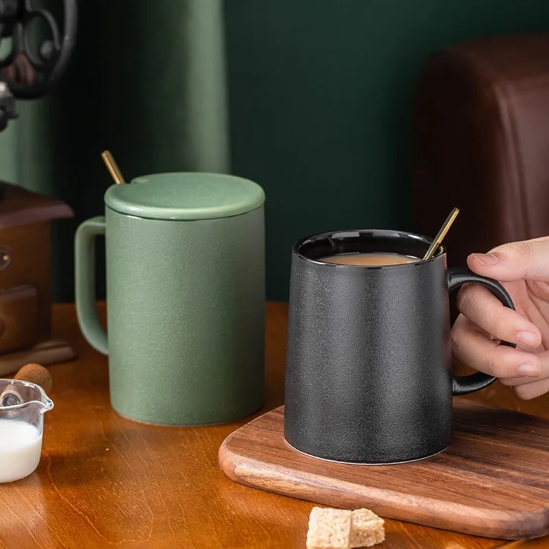 Reusable Luxury Frosted Granules Cappuccino Ceramic Mug For Office