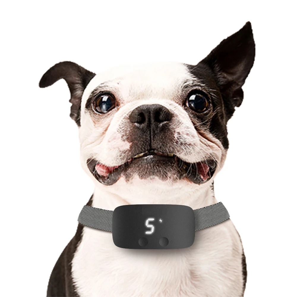 Upgrade IP67 Waterproof USB Rechargeable No shock Bark Collar Stop Barking Collar With Led Display Anti Dog Bark Collar