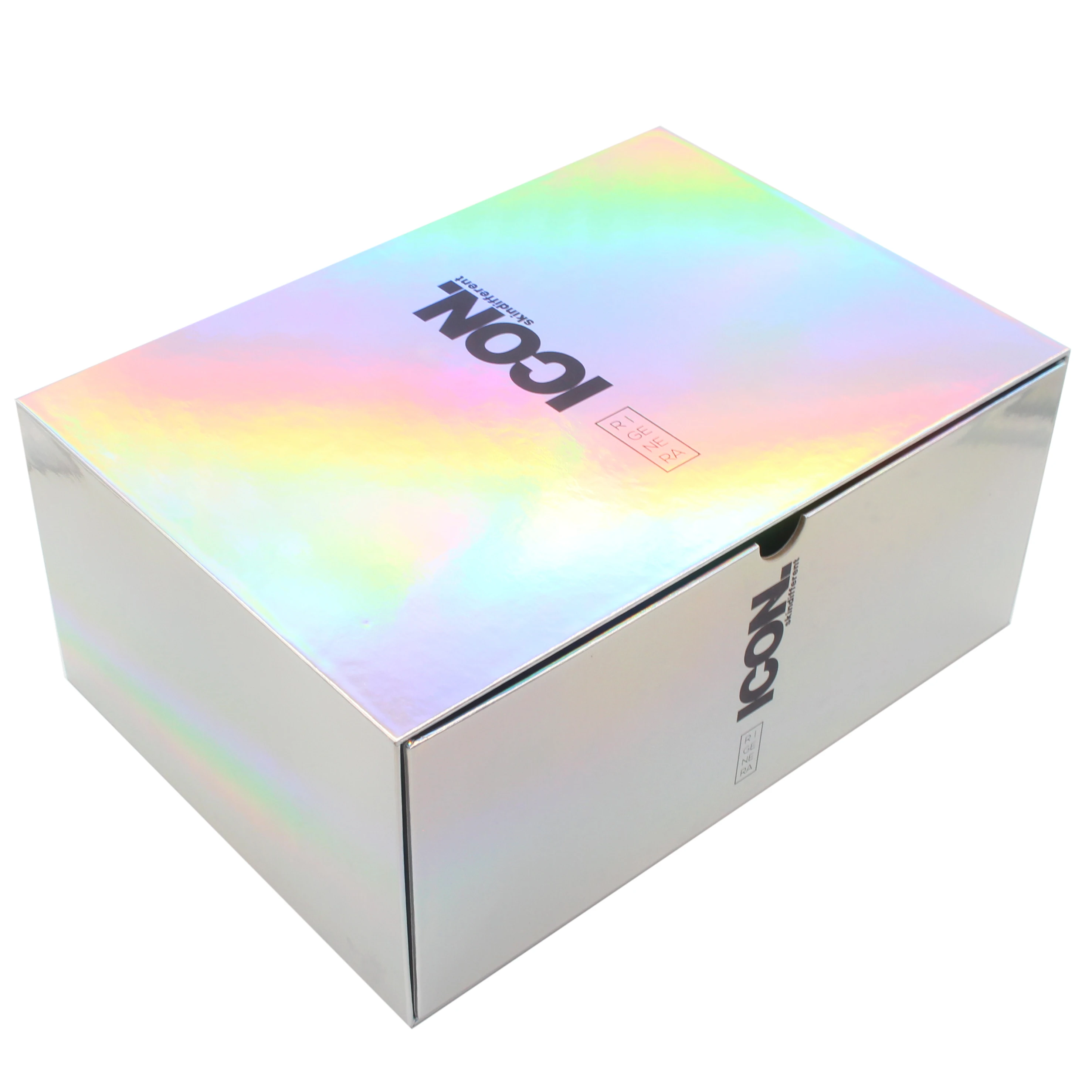 Hot Hologram Iridescent Laser Paper Reflection Drower Boxes Slide Holographic Drawer gift Box packaging