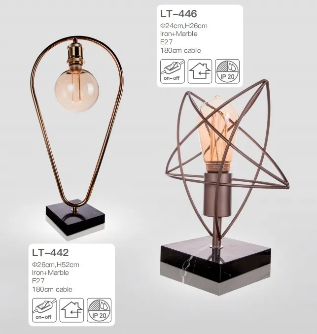 New Iron Art Pentagon Shaped Table Lamp Home Decoration LED Desk Modern Lighting Luxury
