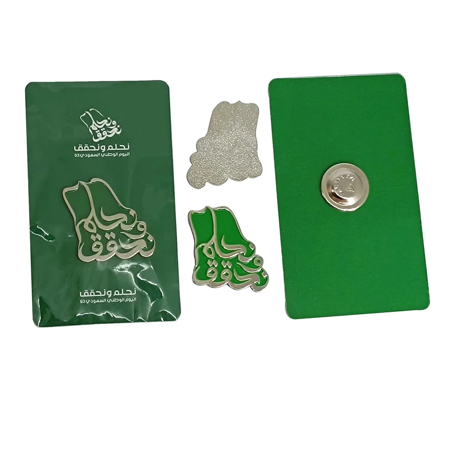 3M Sticker Magnetic Badge Hard Enamel Pins Personalizado Custom Screen Printing Soft Enamel Saudi Arabia Pin