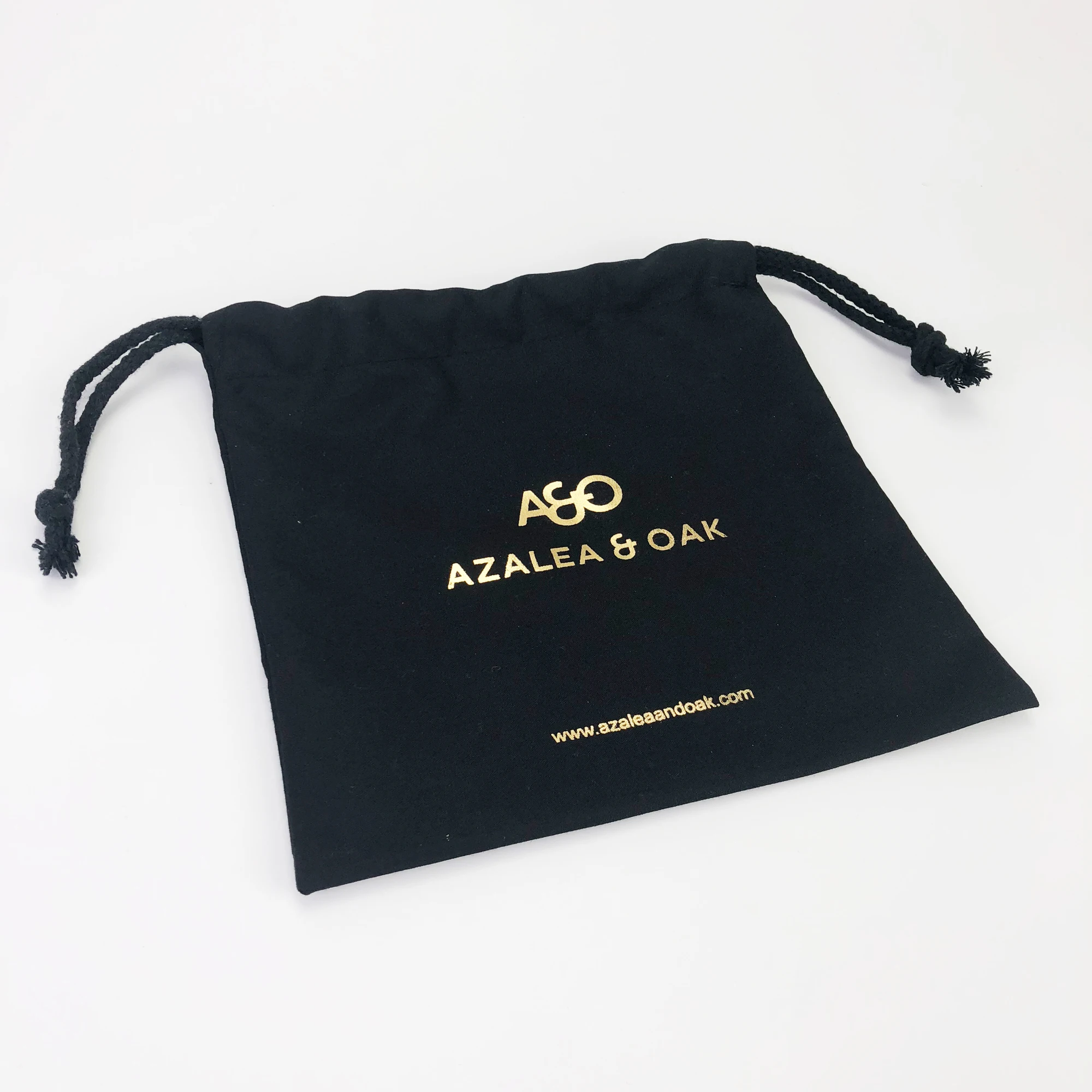 wholesale custom gold foil logo cotton clothes Manufacturer Bag Portable Travel Storage Pouch Drawstring Dust Bags