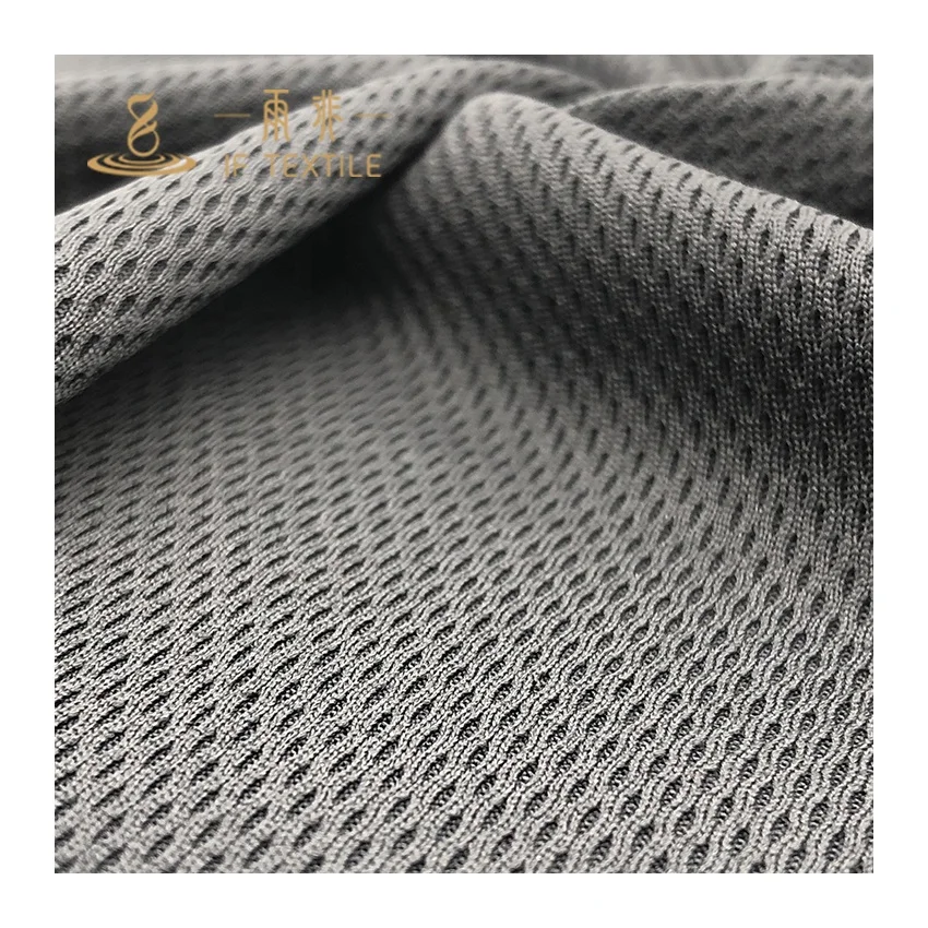 
100% polyester moisture wick breathable birdeye knitted mesh sportswear t-shirt coolmax fabric 