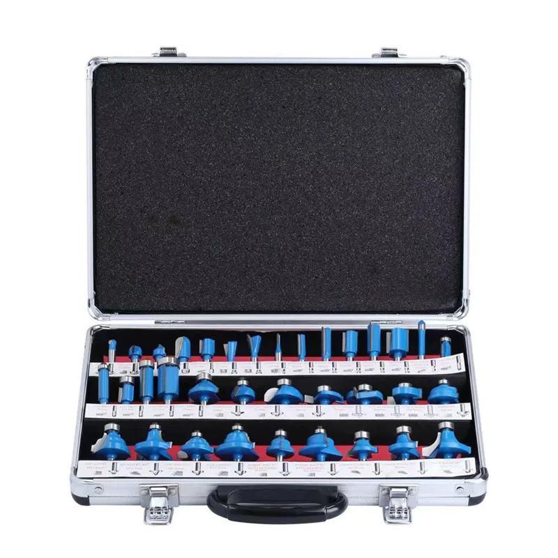 35Pcs Wood Tungsten Carbide Milling Cutter Sets 8mm  6.35mm  12.7mm 1/2 1/4 inch Shank Wood Tools CNC Router tools