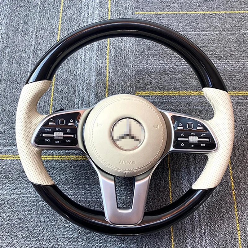 Wood Pattern Leather Steering Wheel Customized For Mercedes Benz Range