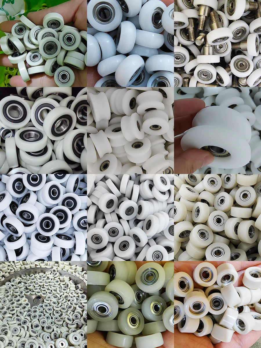 POM Nylon Plastic Pulley U-Shape Groove Wheel 5x18x7.5mm Guide Bearing Pulley Rail Ball Wheel for Driving Mechanical Equipment