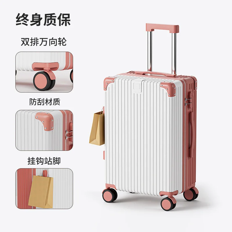 Multifunctional Carry-On Spinner Wheel Suitcase with Aluminum Frame and TSA Lock ABS Boarding Lockbox for Travel