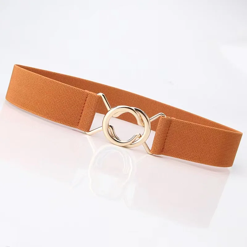 New Japanese simple elastic waistband ladies dress slim belt ring pair buckle waist  women belt elastic