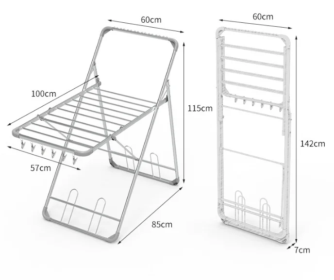 Factory Supply Foldable Clothes Drying Rack Saves Space Portable Dryer Collapsible Laundry Hanger Clothes Stand