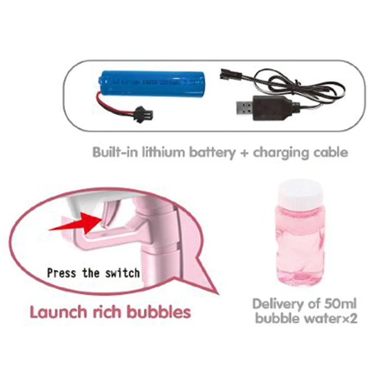 Electric Guns Toy 69 Holes Blowing Blaster Soap Outdoor Games Summer Party  Blower Bubble Gun