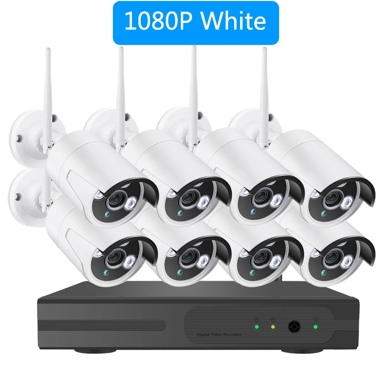  H.265 8CH 1080P Беспроводной NVR Kit CCTV уличная система видеонаблюдения обеспечивают домашнюю безопасность