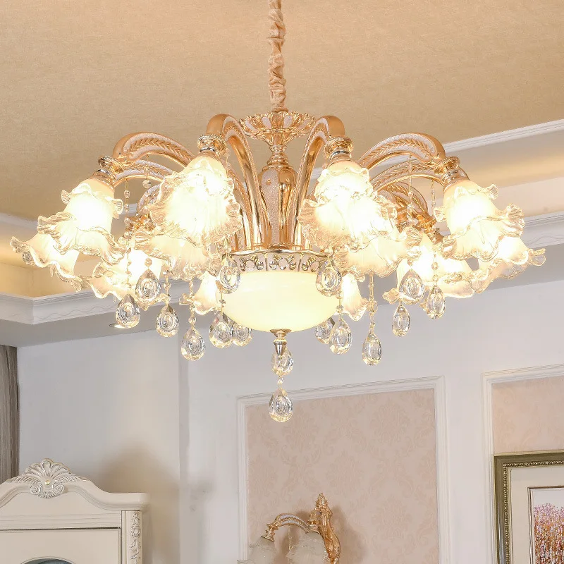 crystal material and energy saving light source round crystal chandelier ceiling light