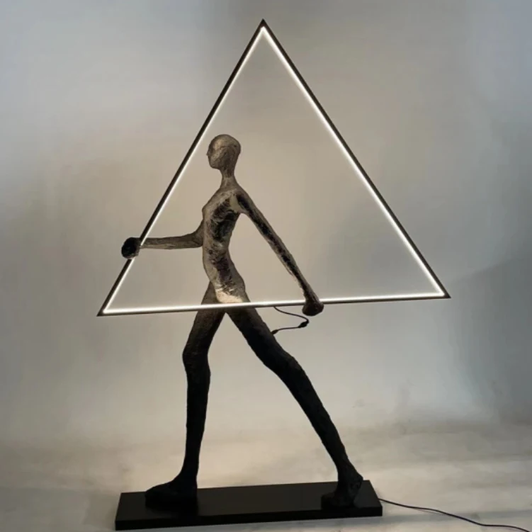 Постмодернистская скульптура статуэтка декоративная Напольная Лампа для торгового центра панорама гуманоид штатив дротик