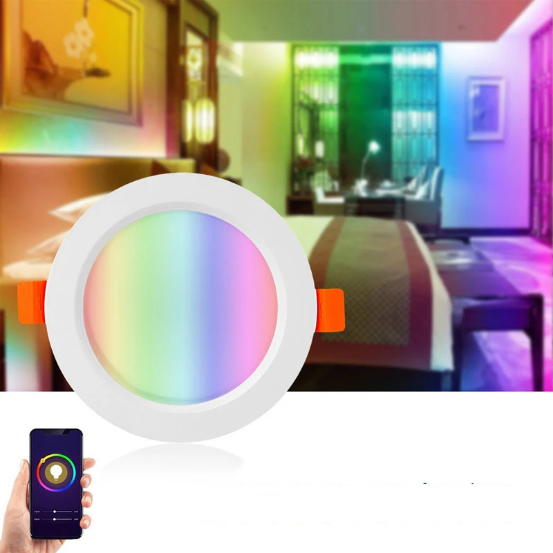 Лидер продаж в США оптовая цена 10 Вт 6 дюймов smd round rgb tuya приложение Wi-Fi умный тонкий Встраиваемый светодиодный светильник