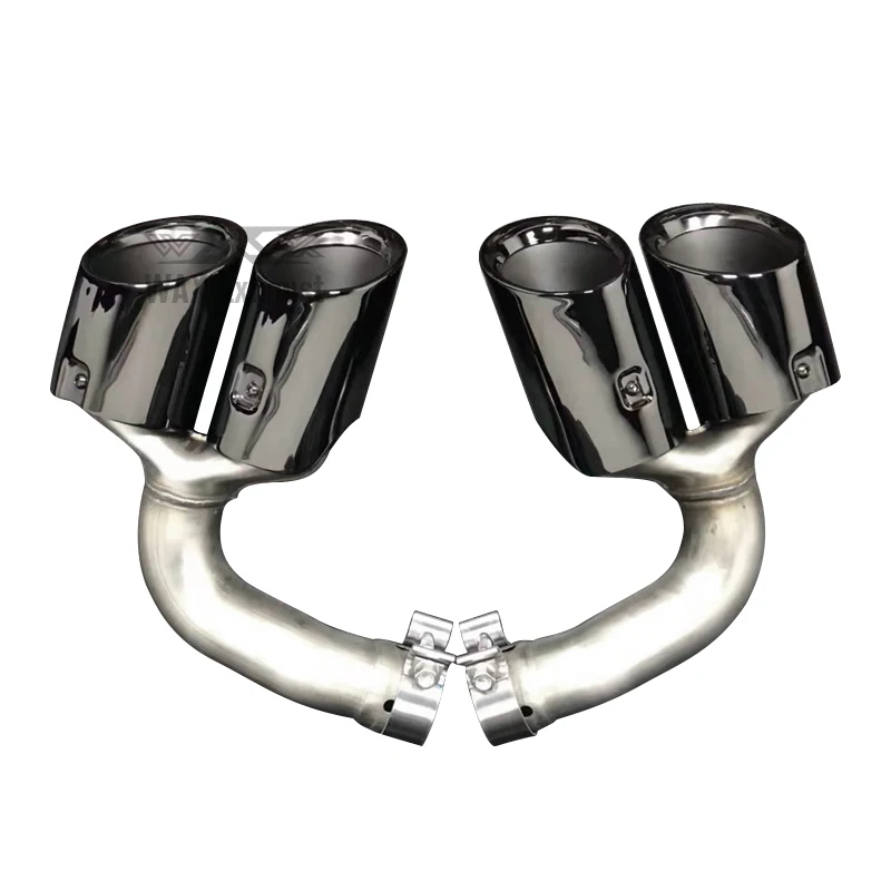 Stainless Steel Exhaust Pipes Muffler Carbon Fiber Tail Pipe For Porsche Cayenne 2018-2022 Quad-outlet Exhaust Tips